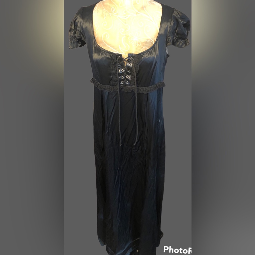 Black Goth Dress. Size Large, Polyester. Bottom was slightly altered. Small TLC